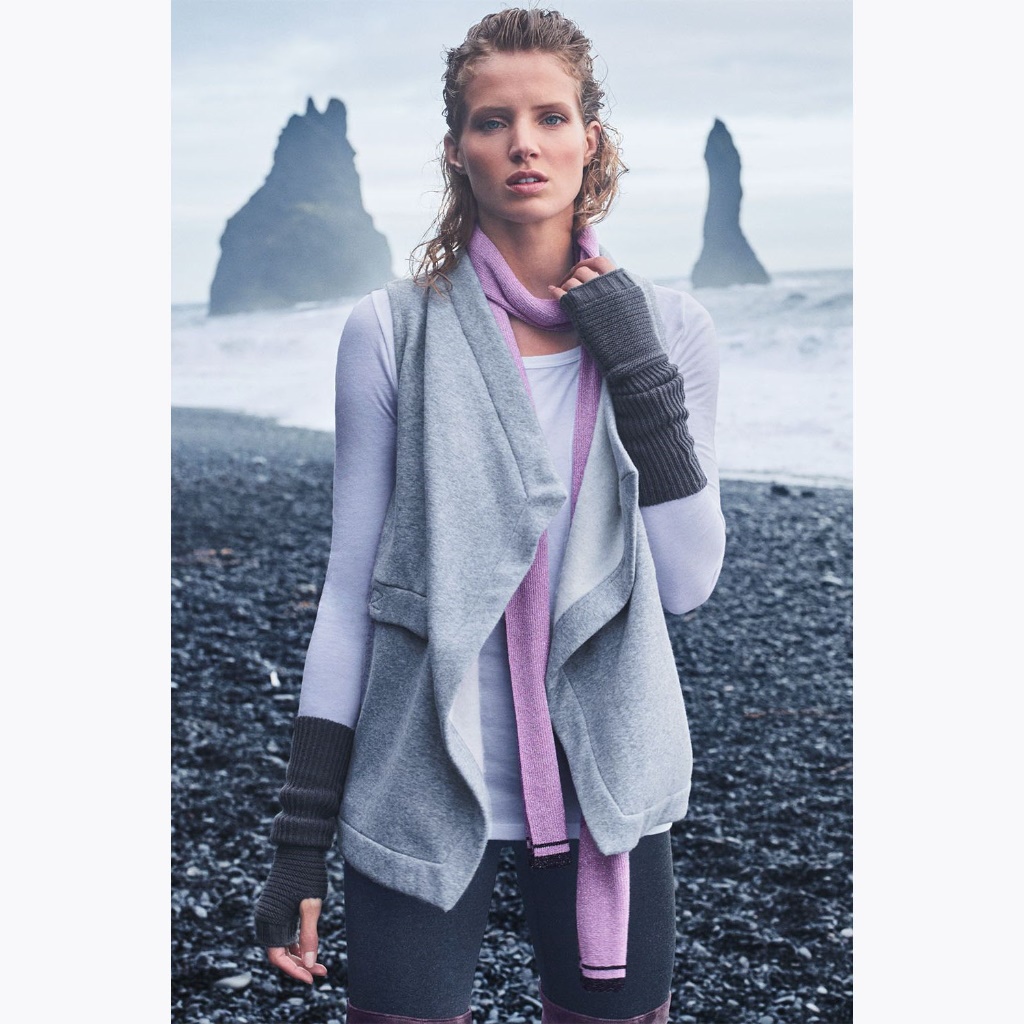 Fabletics Heather Gray Open Front Mina Vest Sz M